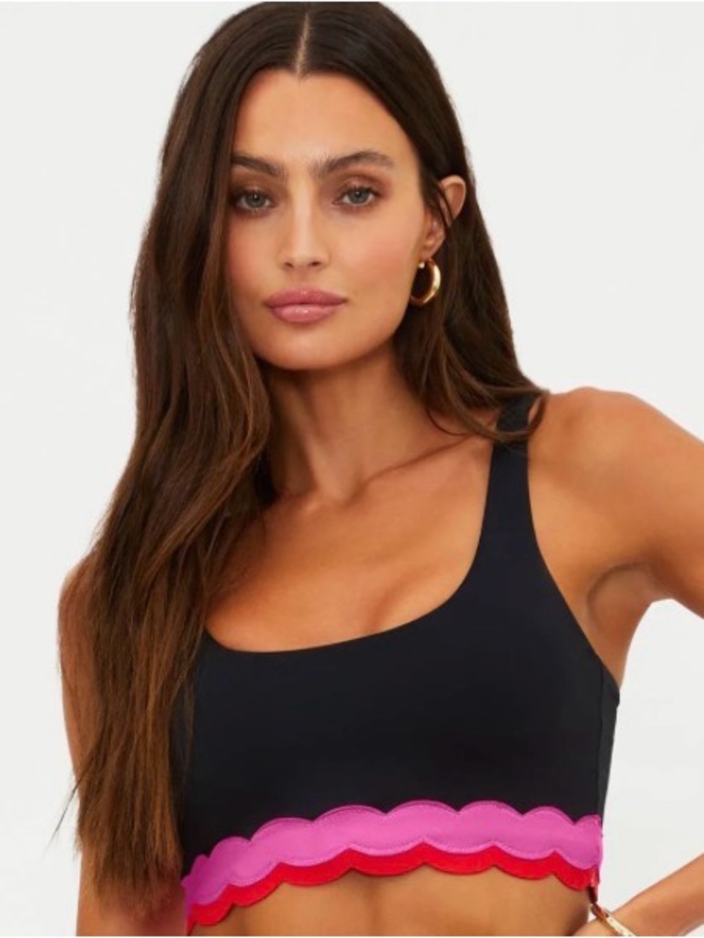 NWT Beach Riot Marin Top Scalloped Trim Electric Wave Size Medium ORG RETAIL $98